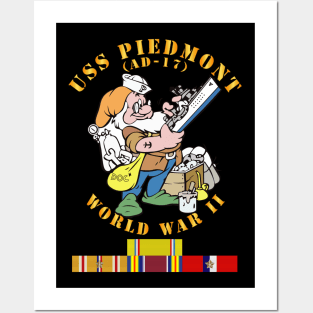USS Piedmont (AD-17) w PAC SVC WWII Posters and Art